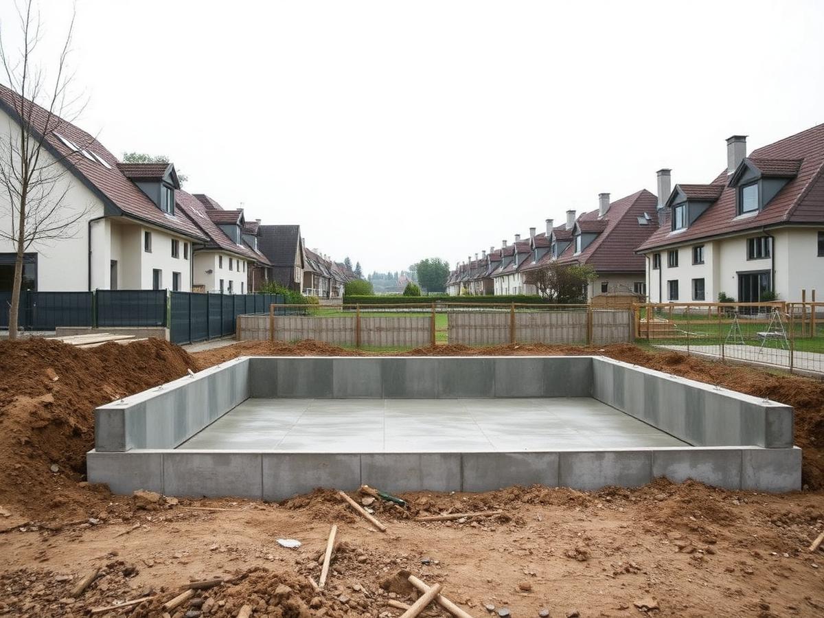 Bodenplatte für Einfamilienhaus